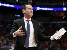 Kenny Atkinson on the sidelines of a Brooklyn Nets game during his last stint as a head coach in 2020. (Image: Michael Reaves/Getty)