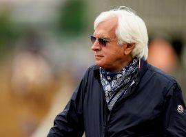 Bob Baffert filed suit against the New York Racing Association Monday, claiming the organization had no legal jurisdiction to suspend him. (Image: Charlie Riedel/AP File Photo)