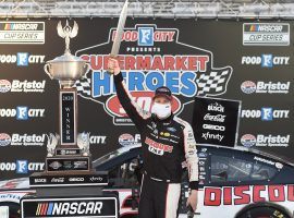 Brad Keselowski celebrated his second victory in seven days after winning the Supermarket Heroes 500 at Bristol Motor Speedway. (Image: Jared C. Tilton/Getty)