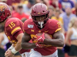 Iowa State freshman running back Breece Hall has crushed it on the field the past two weeks, Unless his DFS salary rises significantly this week he will be a must-play on Saturday (Image: Iowa State Athletics)