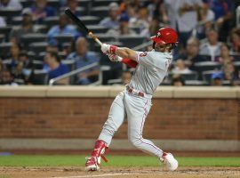 Bryce Harper currently leads the NL MVP odds, having pulled just ahead of Fernando Tatis Jr. in September. (Image: Brad Penner/USA Today Sports)