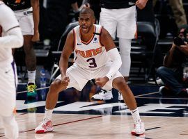 Chris Paul of the Phoenix Suns celebrates a sweep of the Denver Nuggets after he guided the Suns to a spot in the Western Conference Finals. (Image: Porter Lambert/Getty)