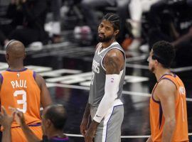 A disappointed and exhausted Paul George of the LA Clippers during Game 4 of the Western Conference Finals against the Phoenix Suns at Staples Center in downtown LA. (Image: Getty)