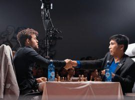 Magnus Carlsen and Wesley So will renew their rivalry in the finals of the Opera Euro Rapid tournament. (Image: Maria Emelianova/Chess.com)