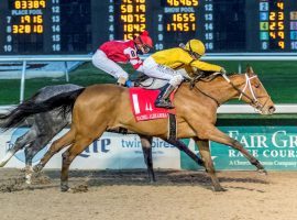 Clairiere (1) and Joe Talamo ran down Travel Column and Florent Geroux to win last month's Rachel Alexandra Stakes. The two top 3-year-olds tangle for the third consecutive race Saturday in the Grade 2 Fair Grounds Oaks. (Image: Lou Hodges Jr./Hodges Photography)