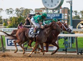 Code of Honor's Jockey Club Gold Cup victory in 2019 was one of his four 3-year-old wins. He figures to be the favorite in Friday's Clark Stakes at Churchill Downs. (Image: Sophie Shore/Eclipse Sportswire)