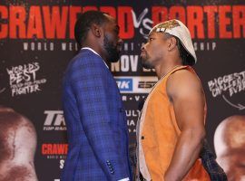 Terence Crawford will put his undefeated record and welterweight title on the line when he fights Shawn Porter on Saturday night. (Image: Mikey Williams/Top Rank/Getty)