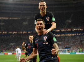 Mario Mandzukic (17) celebrates after scoring the winning goal in Croatia’s 2-1 extra time victory over England in the semifinals of the 2018 FIFA World Cup. (Image: Getty)