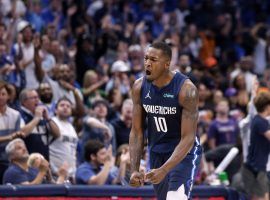 Dorian Finney-Smith scored a career-playoff high 24 points on eight 3-pointers and helped lead the Dallas Mavs to a Game 4 victory over the Phoenix Suns at American Airlines. (Image: Getty)