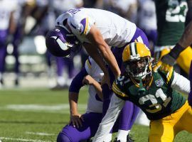 Daniel Carlson of the Minnesota Vikings was one of a number of kickers to miss key field goals and PATs during Week 2 of the 2018 NFL season. (Image: Jeff Hanisch/USA Today Sports)