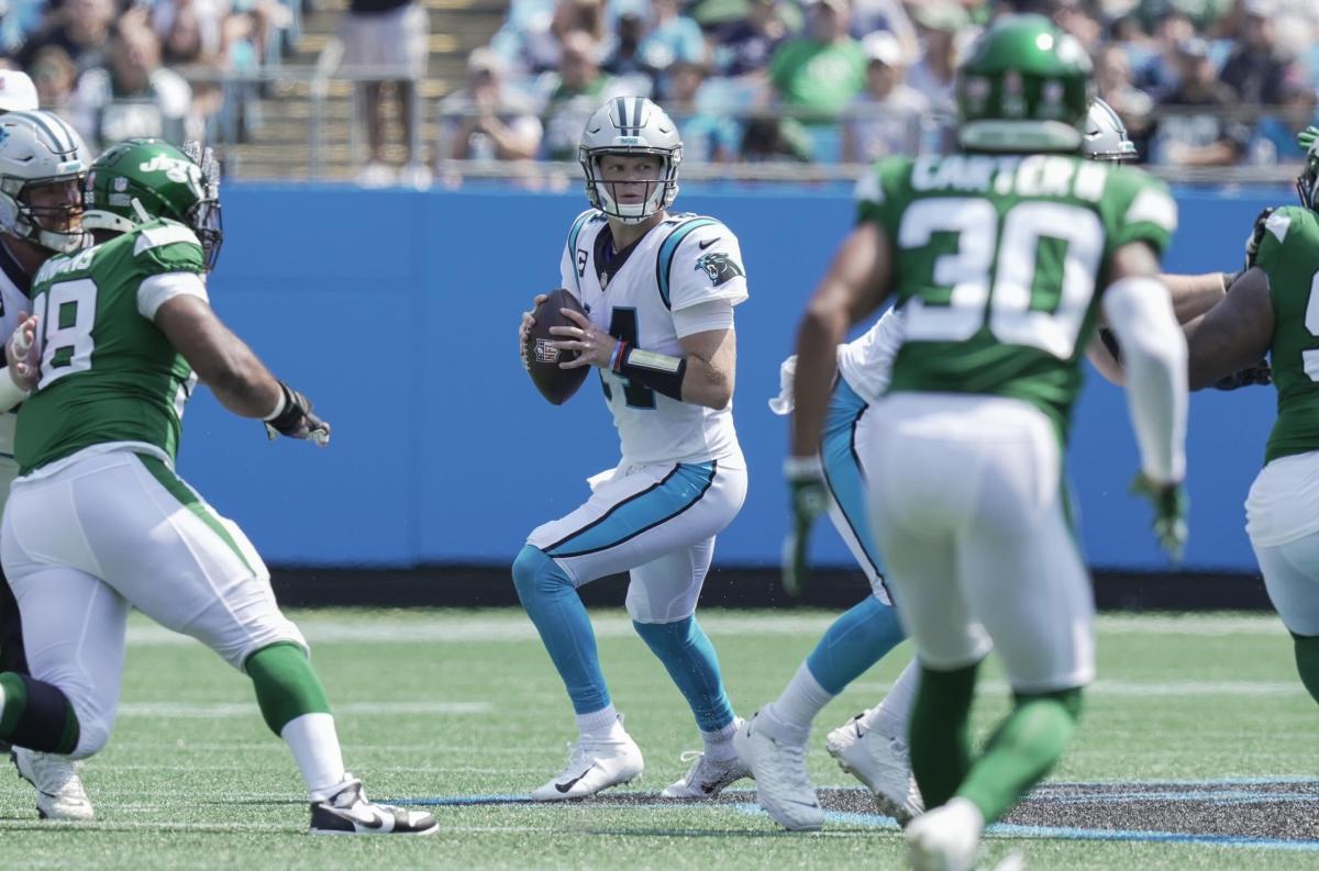 Sam Darnold Carolina Panthers Week 2 Waiver Wire Pickups QB Mac Jones Taylor Tyrod Heinicke, Bridgewater