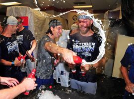 The LA Dodgers celebrate clinching their seventh consecutive NL West division title. (Image: Evan Habeeb/USA Today Sports)