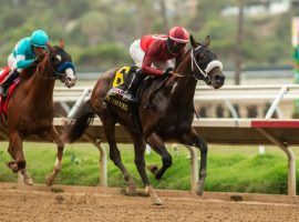 Flavien Prat's closing-day victory aboard juvenile Dr. Schivel in the Del Mar Futurity gave the rider the Del Mar jockey title. The San Diego-area track boosted its handle 8% despite no fans and fewer race dates. (Image: Benoit Photography)