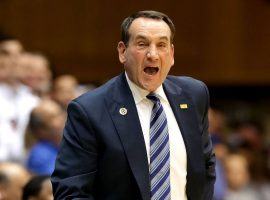 Duke head coach Mike Krzyzewski on the sidelines at Cameroon Indoor Stadium in Durham, NC. (Image: Streeter Lecka/Getty)