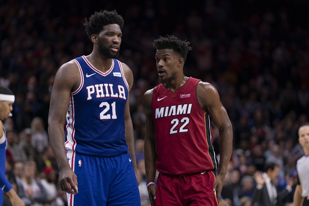 Joel Embiid Jimmy Butler Philadelphia 76ers Miami Heat series 2022 NBA Playoffs