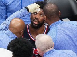 Medical staff from the Philadelphia 76ers attend to Joel Embiid after he suffered an injury in Game 6 against the Toronto Raptors. (Image: Getty)