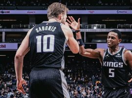 Domantas Sabonis and Deâ€™Aaron Fox developed quick chemistry after the Sacramento Kings acquired Sabonis at the trade deadline. (Image: Getty)