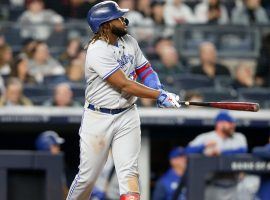 Vladimir Guerrero Jr. hit three home runs on Wednesday night to give himself an early leg up in the American League MVP race. (Image: Getty)