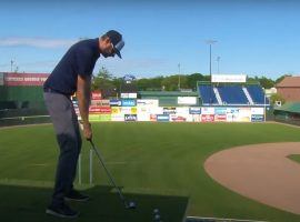 Portland Sea Dogs transformed their minor league ballpark to become a temporary golf course at Hadlock Field. (Image: YouTube)