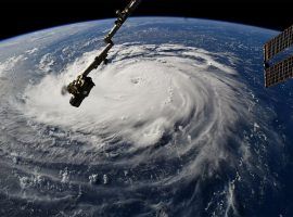 Hurricane Florence moves across the Atlantic Ocean, as seen from the International Space Station. (Image: NASA)