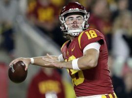 JT Daniels, former starting QB for the USC Trojans, in a 2018 game. (Image: Marcio Jose Sanchez/AP)