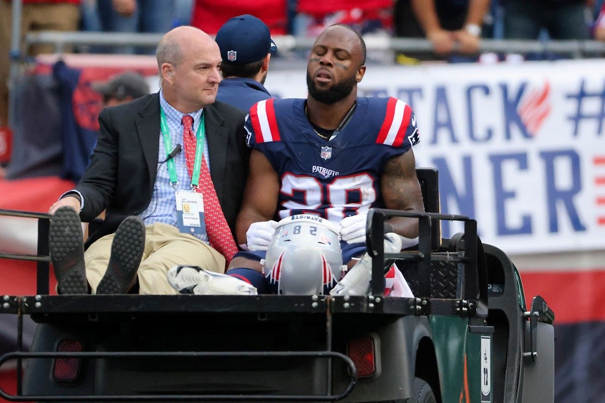 James White hip injury New England Patriots