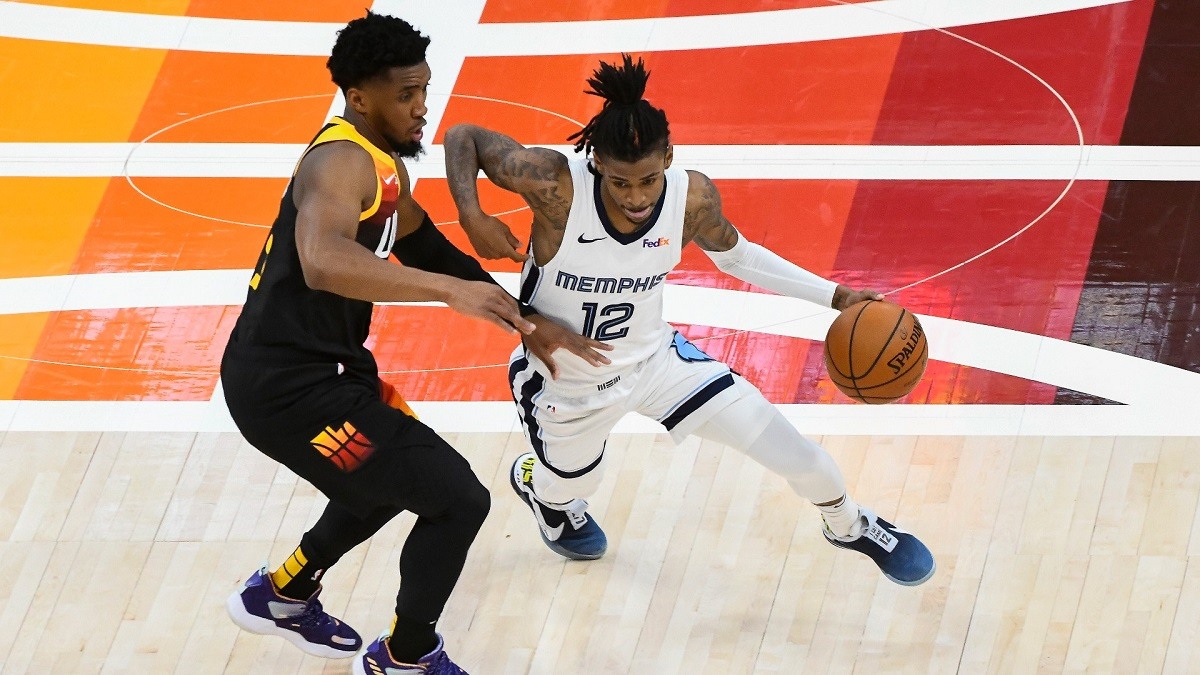 Spida Donovan Mitchell Ja Morant NBA Playoffs Game 5 Utah Jazz Memphis Grizzlies