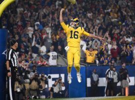 Los Angeles Rams QB Jared Goff celebrates a touchdown score during the Rams 54-51 victory over the Kansas City Chiefs. (Image: AP)