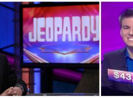 Professional sports gambler James Holzhauer won more than $43,000 in his Jeopardy! debut. (Images: Jeopardy, nctv17.com)