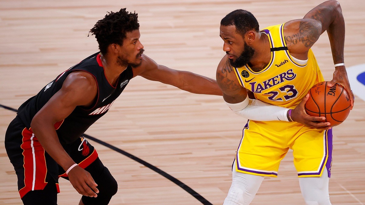 Jimmy Butler LeBron James Game 4 NBA Finals LA Lakers Miami Heat