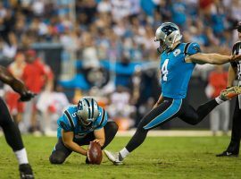 Carolina Panthers kicker Joey Slye is leading the NFL in kicking through four weeks. (Image: Mary Holt/Getty)