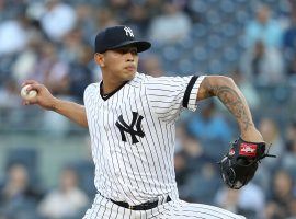 Pitcher Jonathan "Johnny Lasagna" Loaisiga during a game last week at Yankee Stadium in the Bronx, New York. (Image: Al Bello/Getty)