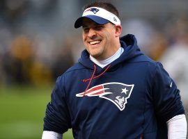 Josh McDaniel in pregame warmups at Foxboro Stadium during a stint as the offensive coordinator of the New England Patriots. (Image: Getty)