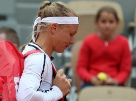 Kiki Bertens retired from her second round match at the French Open due to illness. (Image: RTE)