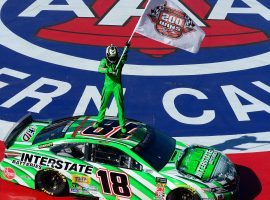 Kyle Busch won at Auto Club Speedway on Sunday to earn his record-tying 200th career NASCAR win. (Image: Robert Laberge/Getty)