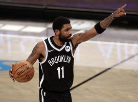 Kyrie Irving of the Brooklyn Nets directing floor traffic at the Barclay's Center. Irving missed the last four games for personal reasons and his return is unknown. (Image: Getty)