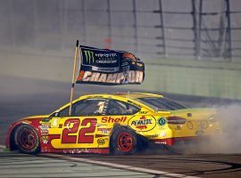 Joey Logano won the Ford EcoBoost 400 at Homestead-Miami Speedway, a victory that earned him his first career NASCAR Cup Series championship. (Image: Mark J. Rebilas/USA Today Sports)