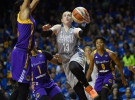 Lindsay Whalen of the Minnesota Lynx scores against Candace Parker of the Los Angeles Sparks during Game 2 of the 2017 WNBA Finals. (Image: Aaron Lavinsky/Star Tribune)