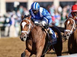 Undefeated Malathaat and John Velazquez go for their fifth consecutive victory as the 5/2 favorite in Friday's Grade 1 Kentucky Oaks at Churchill Downs. (Image: Keeneland Photo)