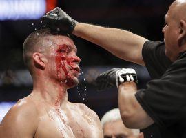 Jorge Masvidal won his BMF belt battle vs. Nate Diaz after a doctor stopped the fight due to a severe cut over Diazâ€™s eye. (Image: Frank Franklin II/AP)