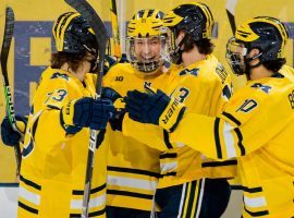 Michigan booked its spot in the Frozen Four this weekend, and is now the favorite to win the NCAA Menâ€™s Hockey Championship. (Image: Michigan Photography)