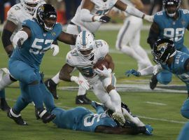 Dolphins running back Myles Gaskin carried the ball 22 times in Week 3, a good sign for his future value in DFS. (Image: Dolphin Nation)