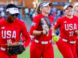 The United States will start the Olympic softball competition as the gold medal favorite, but will face a stiff challenge from defending champion Japan. (Image: Jacob Ford/Odessa American/AP)