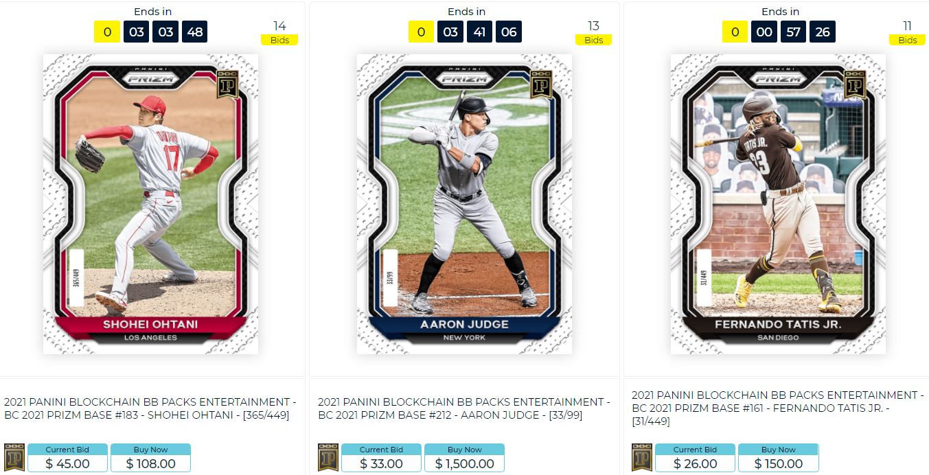 Panini baseball NFTs