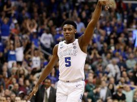 Duke forward RJ Barrett hits a big shot against Michigan State during 2019 March Madness East Regional Finals. (Image: Alex Brandon/AP)