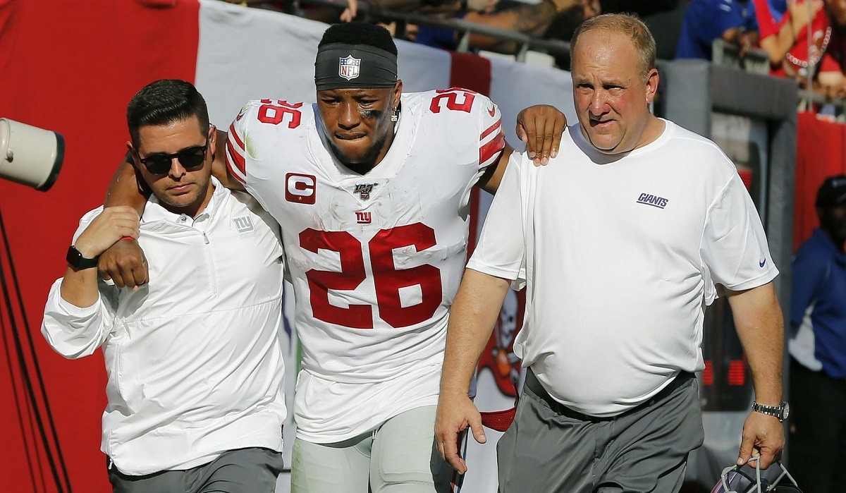 NY Giants RB Saquon Barkley sprained ankle