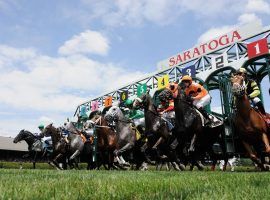 Saratoga's 40-day 2021 meet features 76 stakes races. The upstate New York track runs Wednesday-Sunday most weeks during the summer. (Image: NYRA)