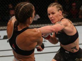 Valentina Shevchenko (right) coasted to a decision victory over Liz Carmouche (left) in the main event at UFC Fight Night 156. (Image: Zuffa)