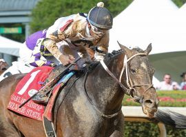 Silver State emerged from a six-wide cavalry charge to capture Saturday's Grade 2 Oaklawn Handicap. That was his fifth consecutive victory dating to last October. (Image: Coady Photography)