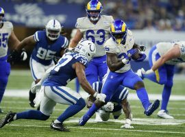 Los Angeles Rams backup running back Sony Michel played valuable minutes in the fourth quarter in a victory over the Indianapolis Colts. (Image: Nan C. Wang/Getty)